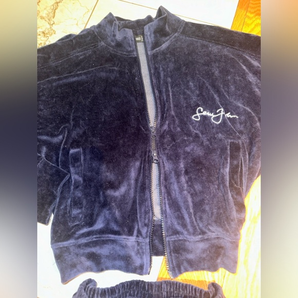 FREE SHIP-3PC Misguided x Sean John velour tracksuit jacket navy women’s US 4,2 - Picture 10 of 16